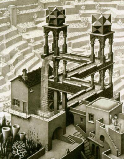 Escher, Waterfall 1961